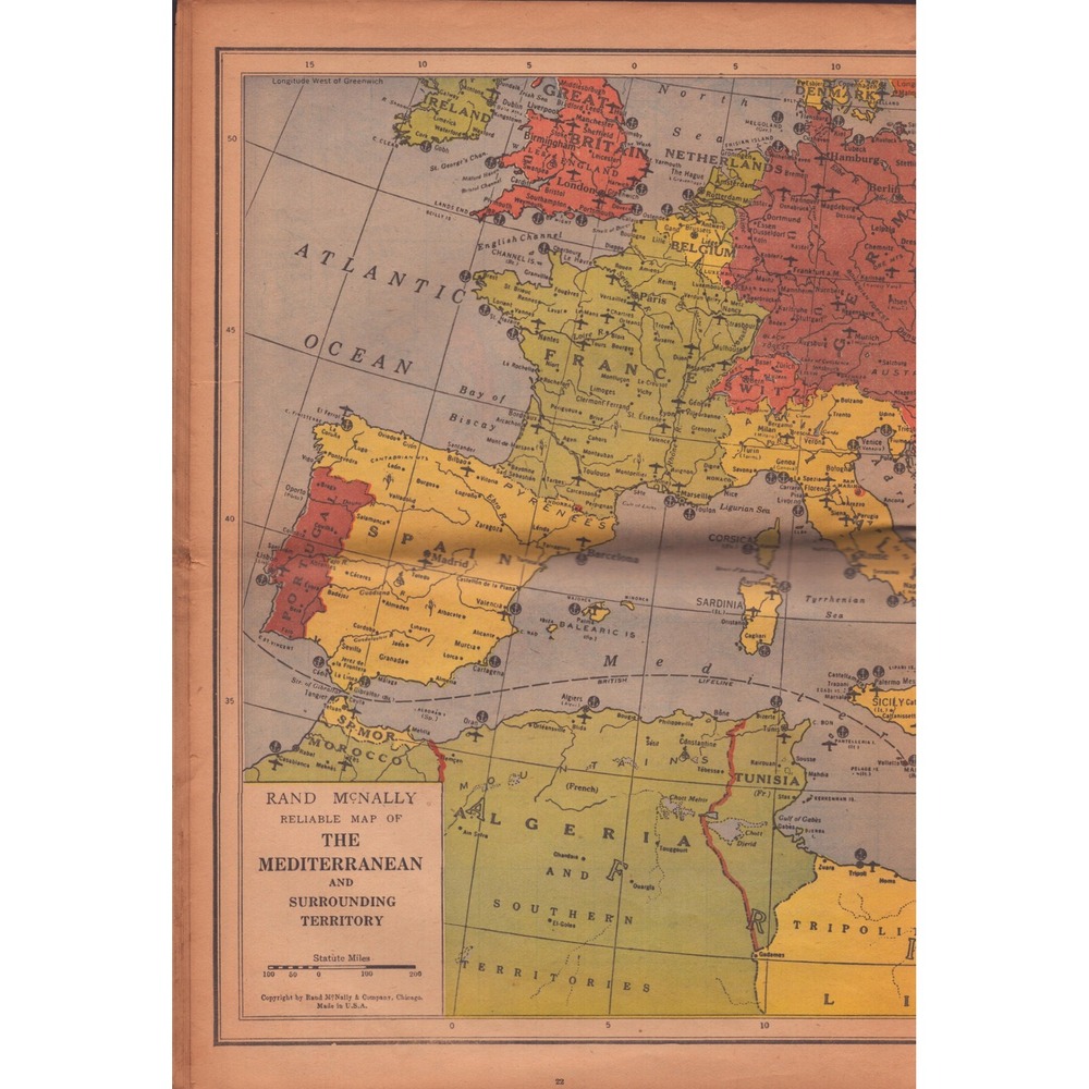Vintage 1942 Firestone World Atlas Rand McNally WWII Era Map Booklet 1940 Census - Picture 3 of 4